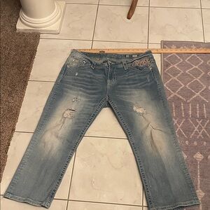 Miss Me Distressed Light Blue Relaxed Jeans